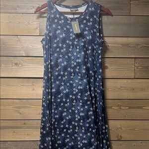 Style and Co Floral Blue Sleeveless Flip Flop Dress